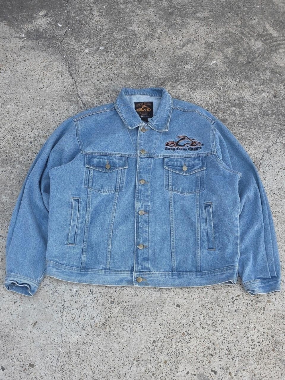 Vintage Orange County Choppers Men’s Denim Jacket XL Embroidered Logo